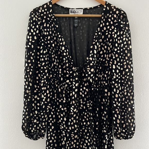 Beach Riot Shiloh Coverup Midi Dress Black Gold Metallic NWOT - Picture 8 of 17